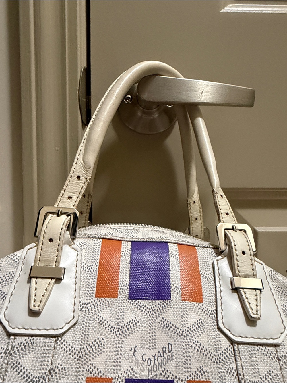 Goyard Croisiere 35” Duffel/Hand Bag in white 2006 - Picture 8 of 17